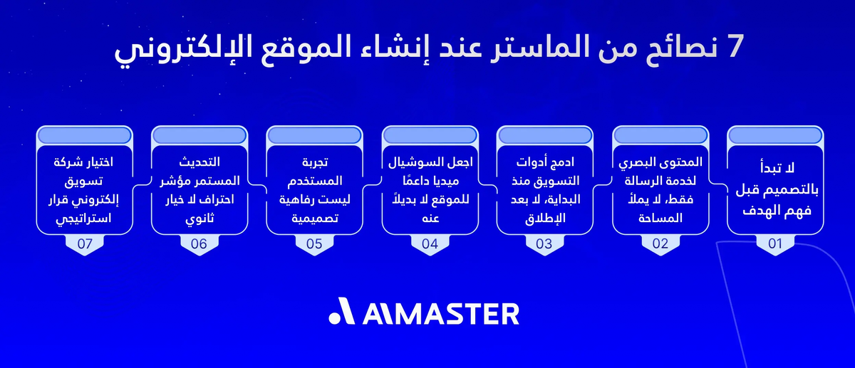7 نصائح من الماستر عند إنشاء الموقع الإلكتروني